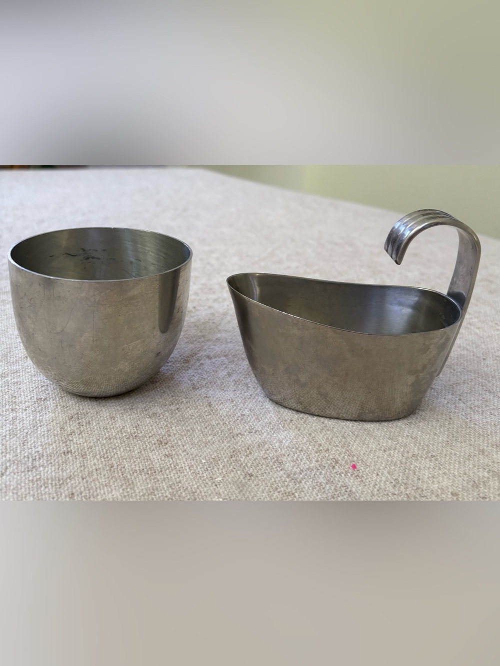 Vintage Stieff Pewter Jefferson
Stainless Steel Creamer and Sugar Set